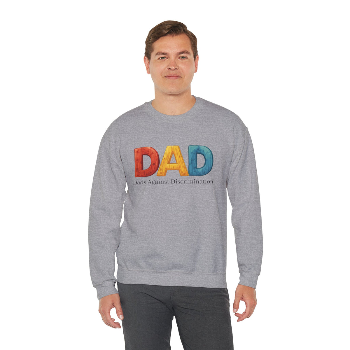 DAD Rainbow Crewneck Sweatshirt — Dads Against Discrimination Pride Pullover
