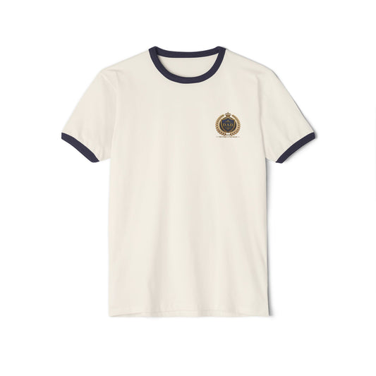 Vintage Crest Ringer T‑Shirt — Classic Retro Logo Tee