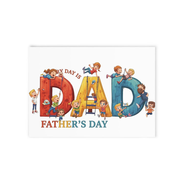 Father's Day AU & NZ DAD Merch Collection - kids playing on colourful DAD letters
