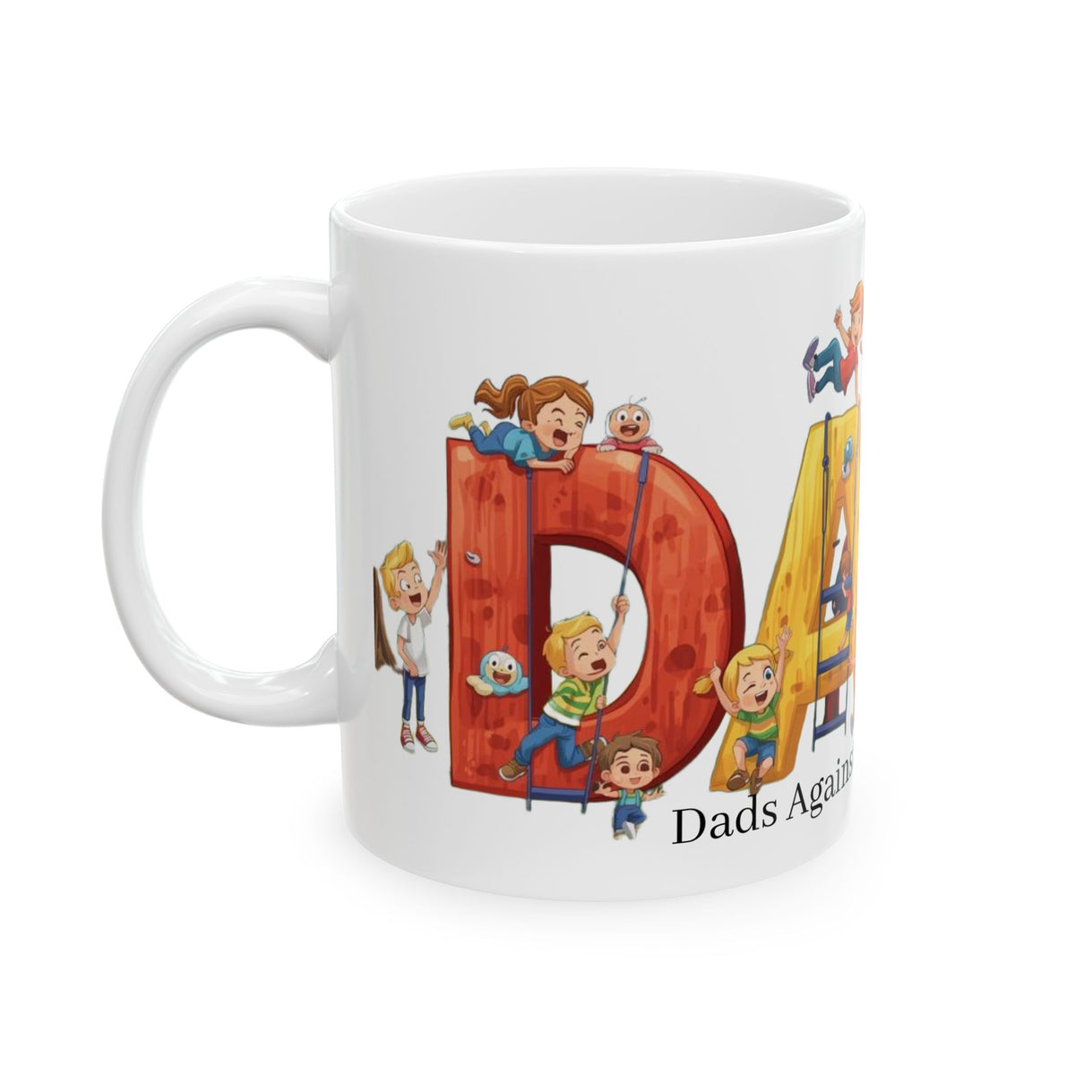 Dad letters with playful kids mug | Ceramic Mug