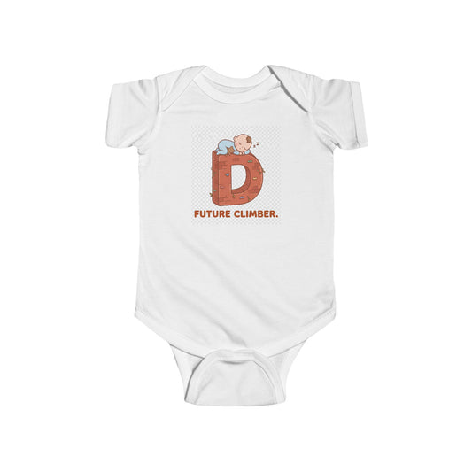 Baby Bodysuit "Future Climber" – Cute Letter D Infant Onesie