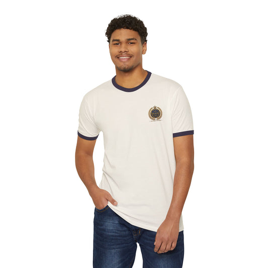 Vintage Crest Ringer T‑Shirt — Classic Retro Logo Tee