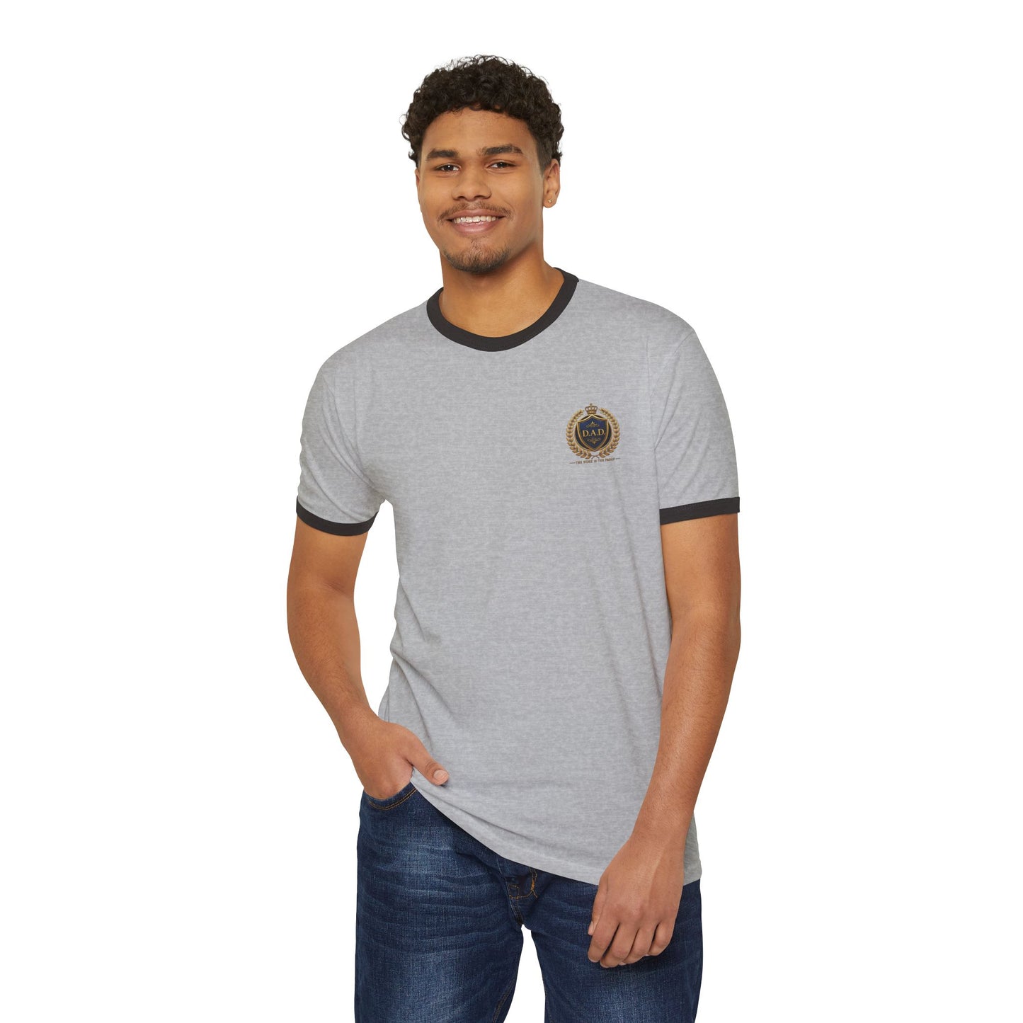 Vintage Crest Ringer T‑Shirt — Classic Retro Logo Tee