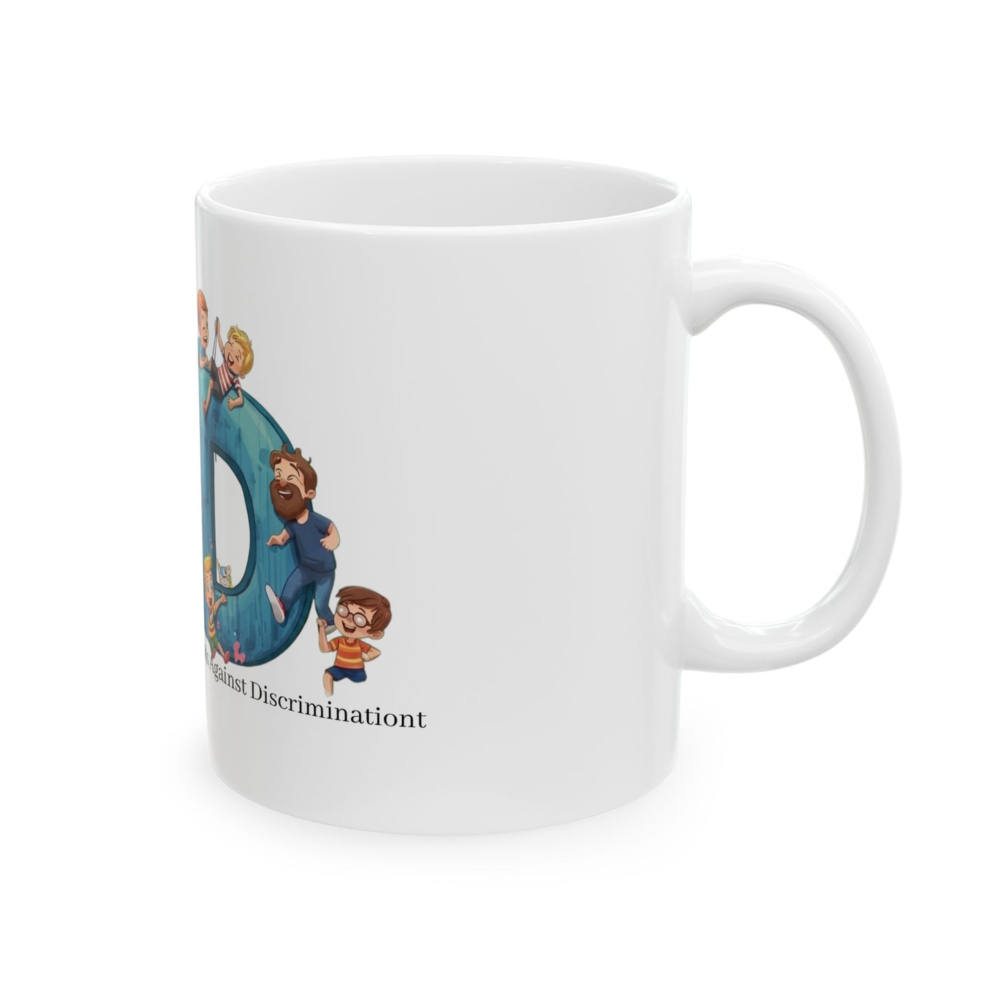 Father's Day Ceramic Mug — 'Dad' Letter Art with Kids (11oz/15oz)