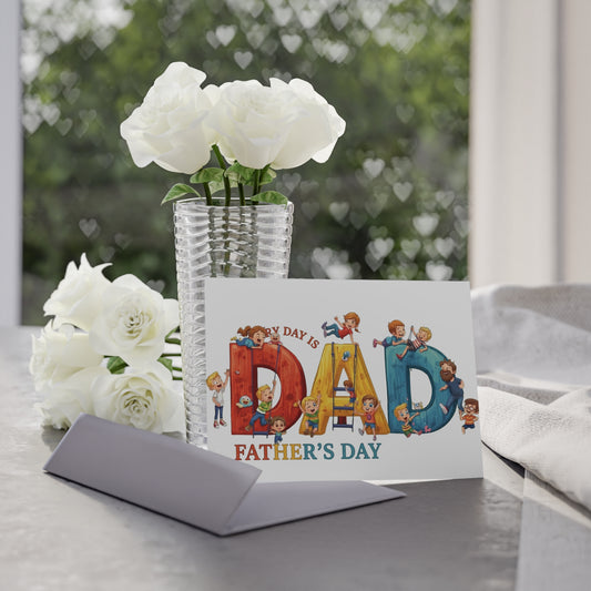 Father's Day Card Australia — "Dad" Playful Kids Design (Two-Sided Holiday Card)